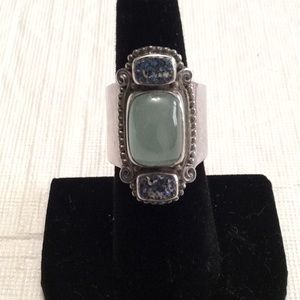 SAJEN Sterling 925 Chalcedony and Druzy Ring-7 1/2